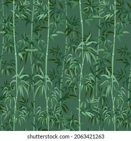 Seamless pattern with bamboo branches. Minimalism, interior design, fabric. Vector.