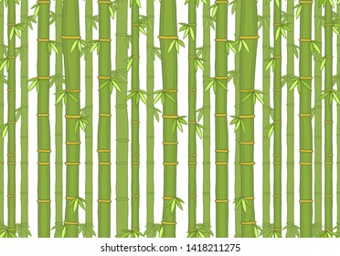 Seamless pattern with bamboo. isolated on white background