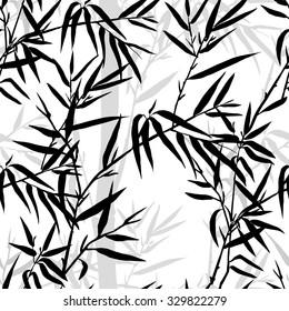 Seamless Pattern. Bamboo Leaf Background. Floral Seamless Texture With Leaves. Vector Illustration