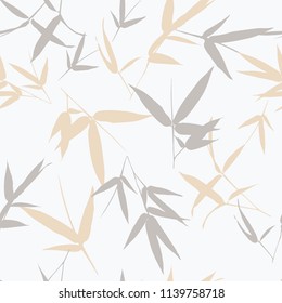 Seamless pattern with bamboo leaves vector illustration,