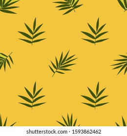 A seamless pattern with bamboo leaves. Wrapping and fabric print. Colorful backdrop
