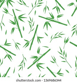 Seamless pattern with bamboo on white background. Vector illustration.