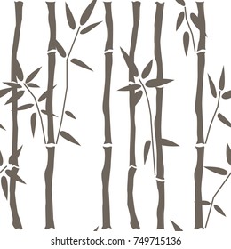 Seamless Pattern with bamboo on white background. Great for swatches, fabric, textile, textures, wall art, gift/wrapping paper, etc. Vector Illustration