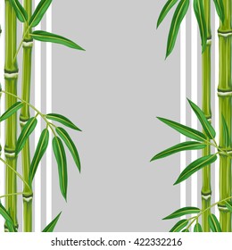 Seamless pattern with bamboo plants and leaves. Background made without clipping mask. Easy to use for backdrop, textile, wrapping paper.