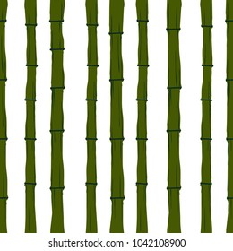 Seamless pattern Bamboo stems on White background.printing wallpaper.vector illustration