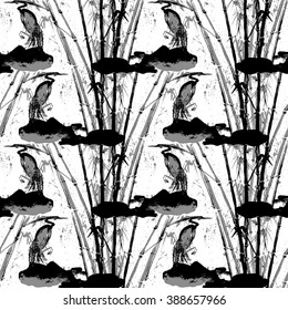 Seamless pattern with bamboo. Stock vector.