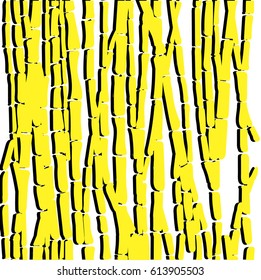 Seamless pattern with bamboo. Stylish background. Leaves and branches. Drawing by hand.