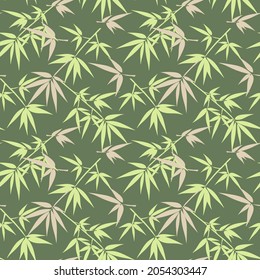 Seamless pattern of bamboo tree silhouettes. 