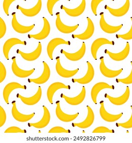 Seamless Pattern with banana. Concept of healthy food and product. Summer food background. Vector flat illustration.