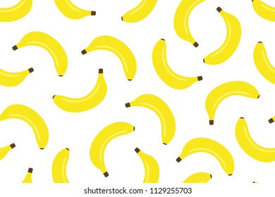 Seamless pattern with Banana. flat style. isolated on white background