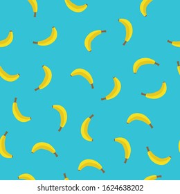 seamless pattern banana fruit with light blue background