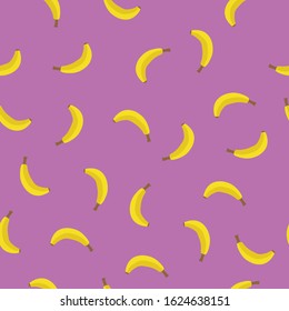 seamless pattern banana fruit with pink background