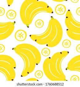 Los frutos de plátano sin foco se aíslan sobre fondo blanco. Ilustración vectorial.