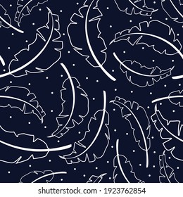 Seamless pattern with banana leaf vector Illustration, batik style 
