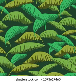 seamless pattern with banana leaves
