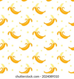 Seamless pattern banana on white background. vector illustration.