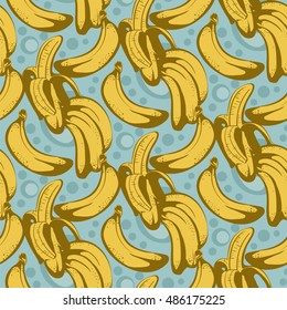 Seamless pattern with banana in retro style