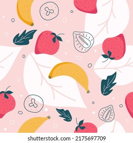 nahtlose Baumbanane mit Erdbeeren