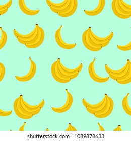 seamless pattern with banana. Summer fresh fruit background.