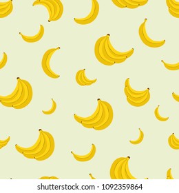 seamless pattern with banana. Summer fresh fruit background.