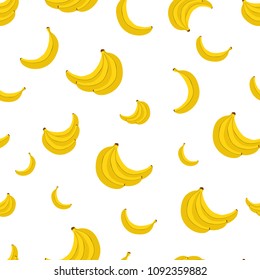 seamless pattern with banana. Summer fresh fruit background.