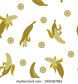 seamless pattern with banana tropical fruit