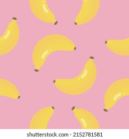 Seamless Pattern with Banana. Vector illustration. For greeting card, posters, banners, the card, printing on the pack, printing on clothes, fabric, wallpaper.