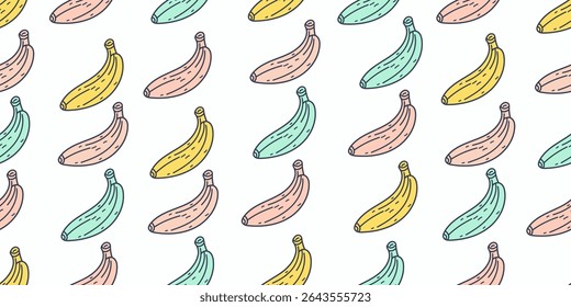 Seamless pattern of Banana. Vector illustration