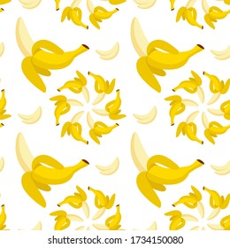 Seamless pattern with banana. yellow ripe banana. suitable for print, banner, poster, wallpaper, background. Banana vector Illustration