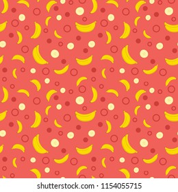 Seamless pattern of bananas. Banana pattern. Seamless banana with red background.