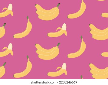 Patrón sin foco con plátanos. Hermosa textura de fruta de estilo plano.