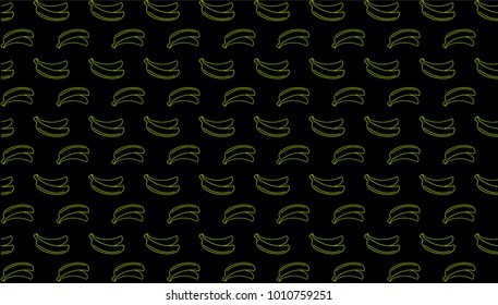 Seamless Pattern Bananas Black and Yellow Illustration vector design