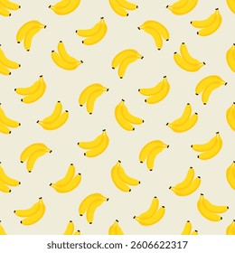 Seamless pattern with bananas. Designed for wrapping paper, packaging, fabric, and textiles. Vector illustration.