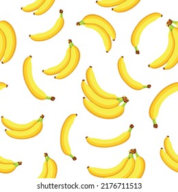  Seamless pattern with bananas isolated on a white background. Pattern for wrapping paper, textile design. Vector illustration