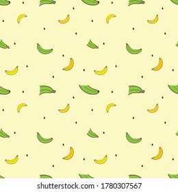 Seamless pattern with bananas as objects can be used for baby clothes, pillowcases, bed sheets and much more