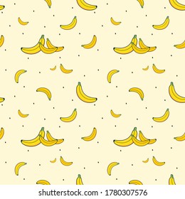 Seamless pattern with bananas as objects can be used for baby clothes, pillowcases, bed sheets and much more