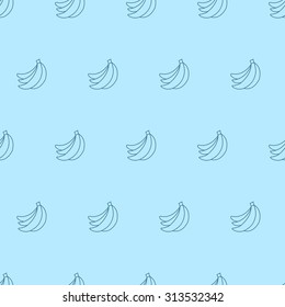 Seamless pattern with bananas on blue background. Can be used for wallpaper, pattern fills, greeting cards, webpage backgrounds, wrapping paper, scrap booking or fabric. Vector illustration. EPS 10.