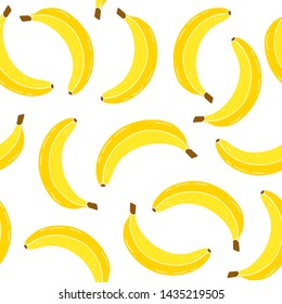 Seamless pattern with bananas on white background. Fruits texture.It be perfect for fabric, wrapping, packaging, digital paper and more.