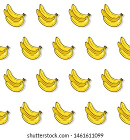 seamless pattern with bananas on white background.