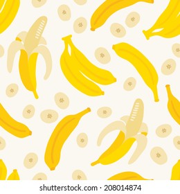 Seamless pattern with bananas. Perfect for wallpapers, pattern fills, web page backgrounds, surface textures, textile. 