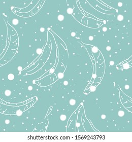 Seamless Pattern with Bananas. Scandinavian Style. Fruits. Vector Illustration
