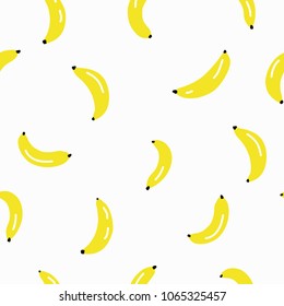 Seamless pattern with bananas in sketch style. Vector Hand drawn background for design and card, covers, package, wrapping paper.