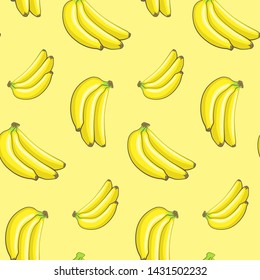 Seamless pattern with bananas, vector illustration for decoration