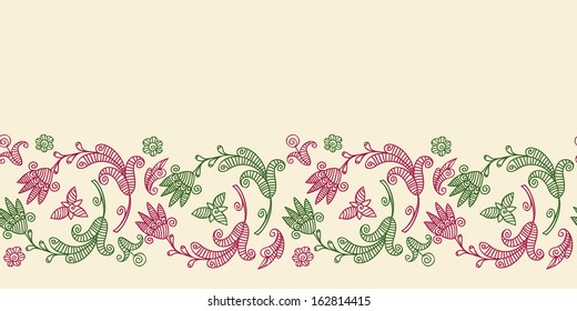 seamless pattern. band with openwork flowers on beige background. for cards, invitations and more 