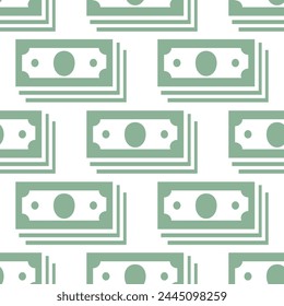 Seamless pattern with banknotes or dollar bills. Cash or money background