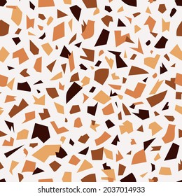 Seamless pattern banner with brown terrazzo design