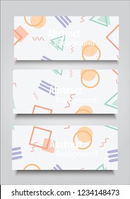 Seamless  pattern banner with geometric elements in memphis style,with pastal color style,esp10