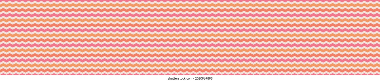 Seamless pattern banner with orange and pink chevron