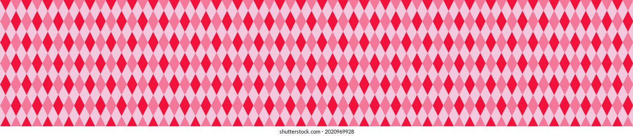 Seamless pattern banner with pink rhombuses