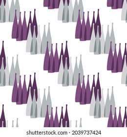 seamless pattern bar gray and purple bottles gradient vector 